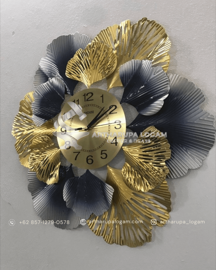 jam dinding kuningan custom elegan untuk interior modern