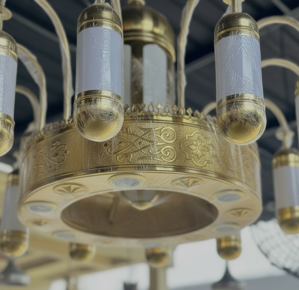 Lampu gantung nabawi kuningan untuk masjid