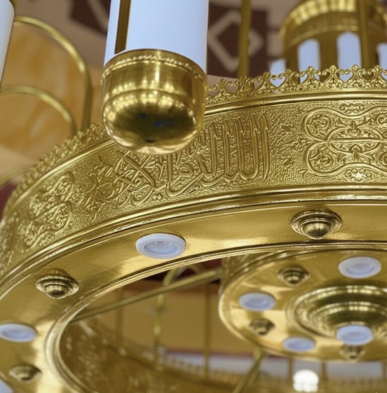 lampu nabawi kuningan custom untuk masjid