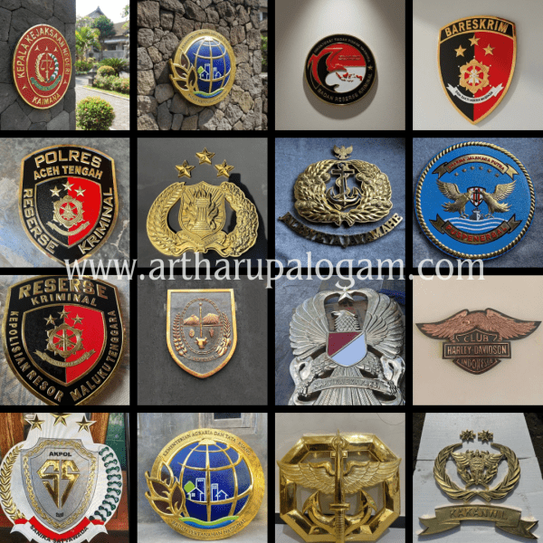 Logo tembaga dan kuningan custom untuk proyek perusahaan