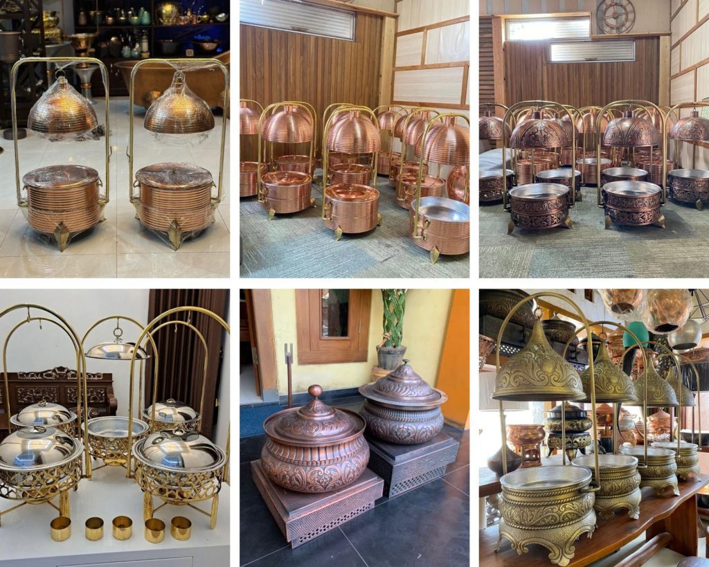 chafing dish tembaga kuningan